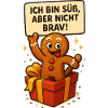 Süßer Lebkuchenmann im Geschenk
