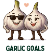 Garlic Goals Paar Knoblauch karikatur 