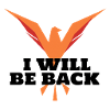Geometric orange phoenix in flight