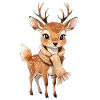 Winter deer with scarf