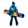 Farbexplosion Snowboarder