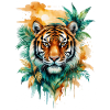 Tigre aquarelle dans la jungle
