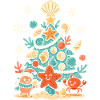 Maritimer Weihnachtsbaum mit Seestern & Krabbe