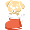 Cute Christmas puppy in boot