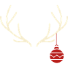 Geweih mit roter Weihnachtskugel – Yule Stil