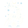 Springender Yule Hirsch mit Sonne & Mond
