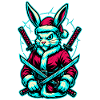 Ninja Christmas Bunny Katana Shirt