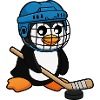 Lustiger Pinguin Hockey Spieler Comic Eishockey