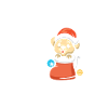 Christmas puppy with heartbeat line