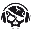 Skull with headphones