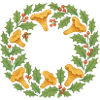 Wreath of Holly and Chanterelles