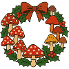 Mushroom Wreath Holiday Charm