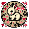 Love Bunny Circle Art