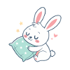 Cuddly bunny and starry pillow