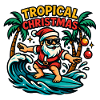 Tropical Christmas Surf Santa
