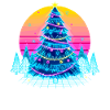 Neon Christmas Tree Sunset