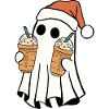 Frohe Weihnachten Geist Bubble Tea Weihnachtsmütze