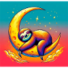 Sloth sleeps on the Moon