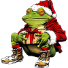 Weihnachtsmann Frosch