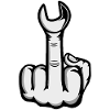 Mittelfinger Stinkerfinger Schraubenschluessel