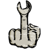 Mittelfinger Stinkefinger Schraubschlüssel Design