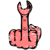 Mittelfinger Stinkefinger Schraubschlüssel Design