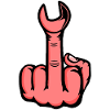 Middle Finger Stinky Finger Wrench Design