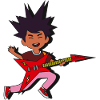 Spiky Rocker Guitar Burst