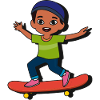 Cartoon Skateboard Kid