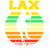 LAX Retro Sunset Lacrosse Player Silhouette