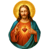 Zwinkernder Jesus Herz Jesu Strahlendes Heilsbild