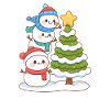 Snowy Trio and Christmas Tree Charm