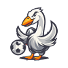 Ente mit Fußball Cartoon