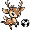 Cartoon Deer Soccer