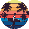 Sunset Surfer Silhouette