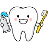 Cute Tooth with Toothbrush