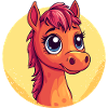 Cuddly Pony Portrait Cartoon