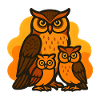 Owl with his family
