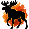Flaming moose silhouette