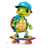 Schildkröte Skateboardheld