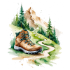 Wanderstiefel am Bergpfad