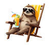 Sommersloth in a deckchair