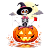 Witches-halloween-pumpkin-partygoers, Festive,