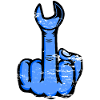 Mittelfinger Stinkefinger Schraubschlüssel Design