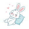 Dreamy Bunny on Pastel Cushion