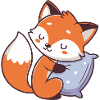 Fox Comfort and Heart Cushion
