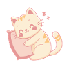 Cuddly Cat Sleeping on Pastel Pillow