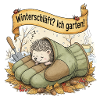 Igel schläft in Gartenhandschuh "Winterschläft? Ic