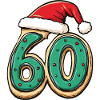 60 Number Biscuit Christmas