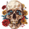 Skull, skull with flowers